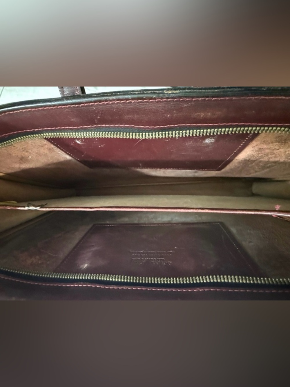 Vintage Schlesinger Brothers Leather Briefcase Burgundy Attache USA - Picture 9 of 13